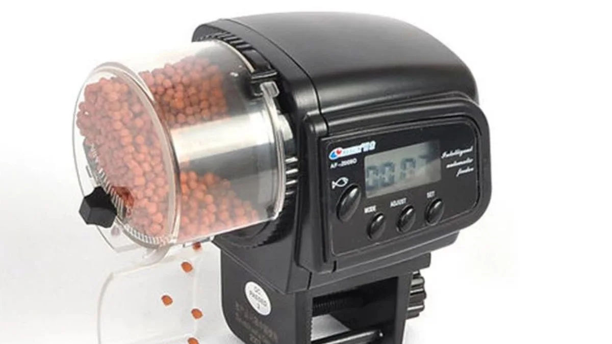 Gambar auto feeder ikan atau alat pakan otomatis