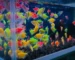 Ilustrasi ikan hias warna-warni glofish