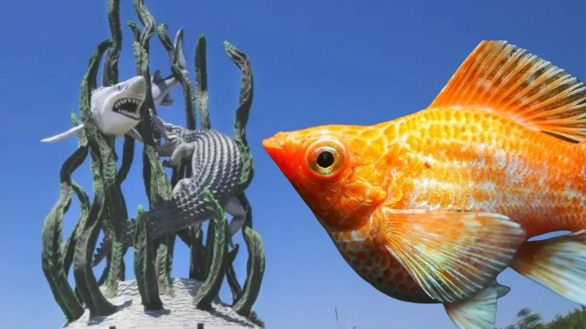 Gambar ikan molly gold dengan background-surabaya
