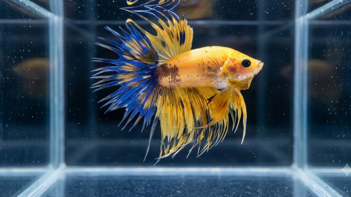gambar-ikan-cupang-kuning-yellow-fancy-crowntail Gambar ikan cupang kuning yellow fancy