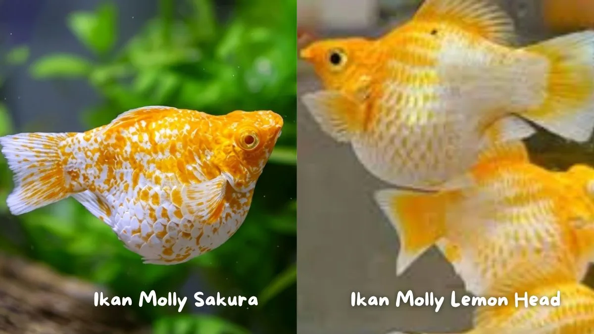 Gambar ikan molly sakura dan ikan molly lemon head