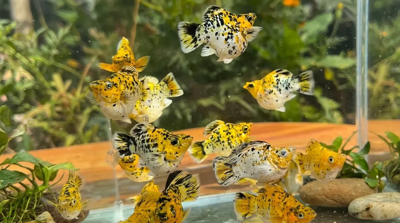 Ilustrasi bisnis ikan molly, ikan molly pikachu