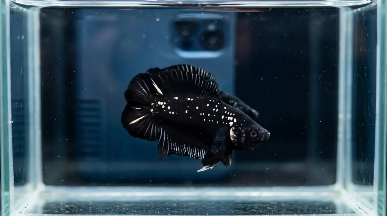 Gambar ikan hias hitam ikan cupang batman double tail